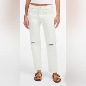 Madewell The Dean Tile white rigid Easy Straight Crop Jeans size 26 brand‎ new